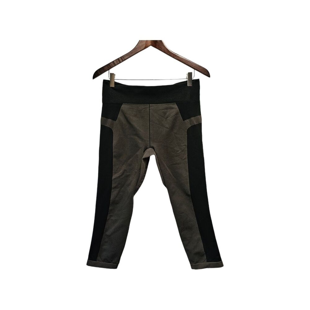 UNDER ARMOUR UA Vanish Seamless Crop‎ Leggings Jet Gray LARGE HEAT GEAR